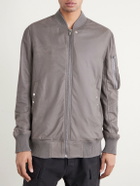 Rick Owens - Leather Bomber Jacket - Gray