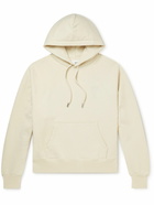 AMI PARIS - Logo-Embroidered Organic Cotton-Jersey Hoodie - Neutrals