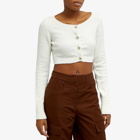 Calvin Klein Women's Super Cropped Boucle Cardigan in Ivory