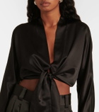 The Sei Tie-front silk blouse