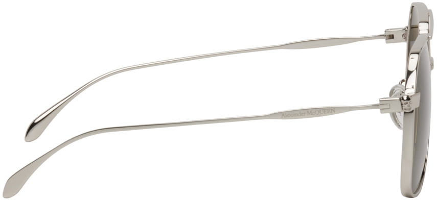 Alexander McQueen Silver Aviator Sunglasses