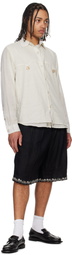 Kartik Research Black Linen Pleated Shorts