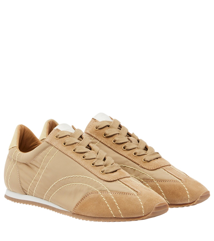 Photo: Toteme Flex suede-trimmed sneakers