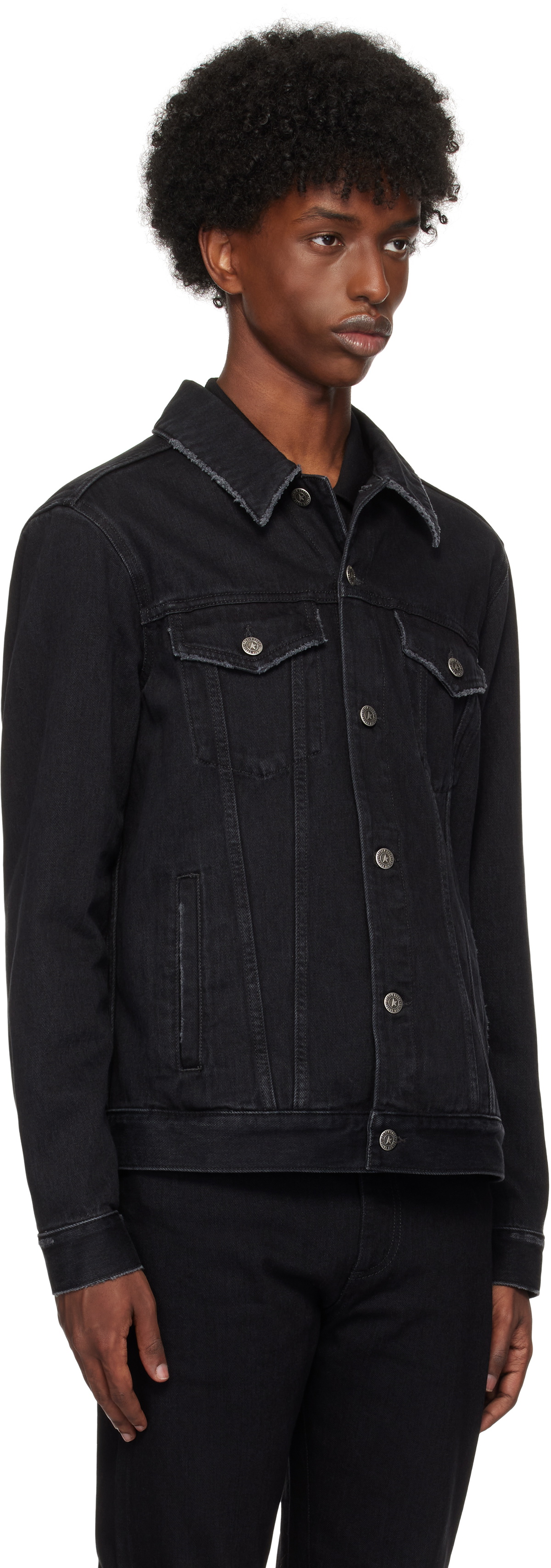 Golden Goose Black Regular One Washed Denim Jacket