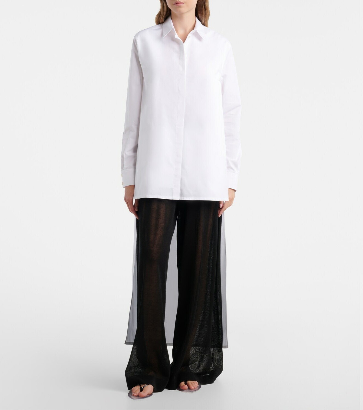 Alaïa Asymmetric cotton poplin shirt