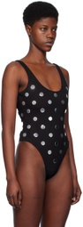 AREA Black Polka Dot Bodysuit