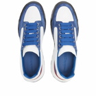 Alexander McQueen Men's Court Sneakers in White/Blue/Black