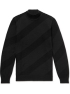 YURI YURI - Ribbed Merino Wool Mock-Neck Sweater - Black