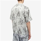 Stampd Men's Printed Camp Collar Vacation Shirt in Grey Leopard