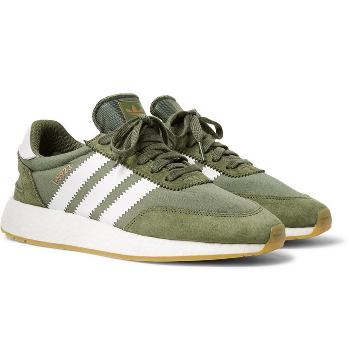 Photo: adidas Originals - I-5923 Suede-Trimmed Neoprene Sneakers - Men - Army green