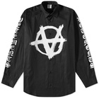 Vetements Men's Double Anarchy Shirt in Black/White