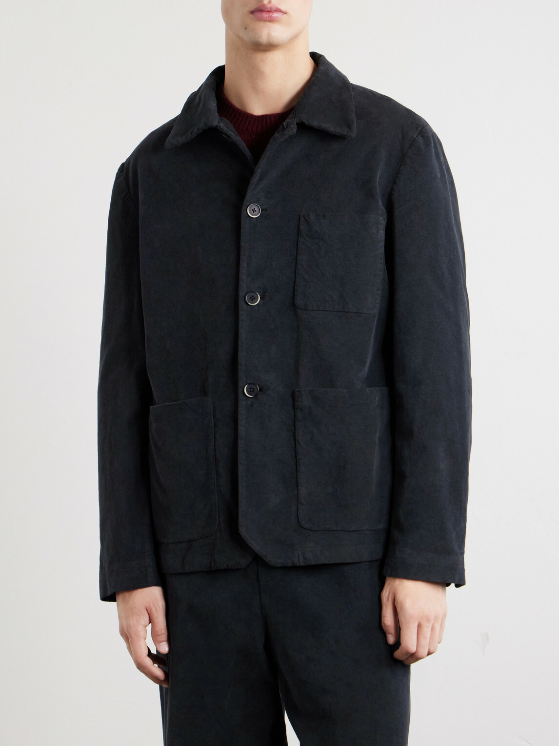 Barena - Stretch-Cotton Moleskin Overshirt - Blue