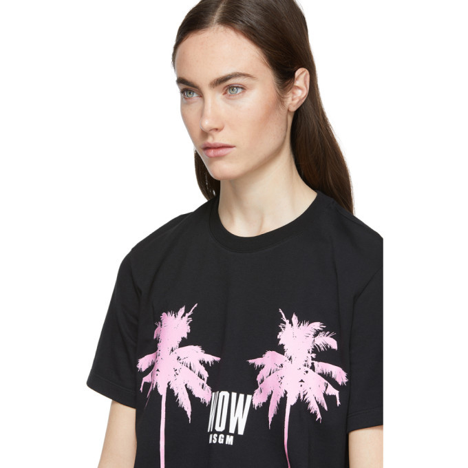 MSGM Black Palm Tree T-Shirt MSGM