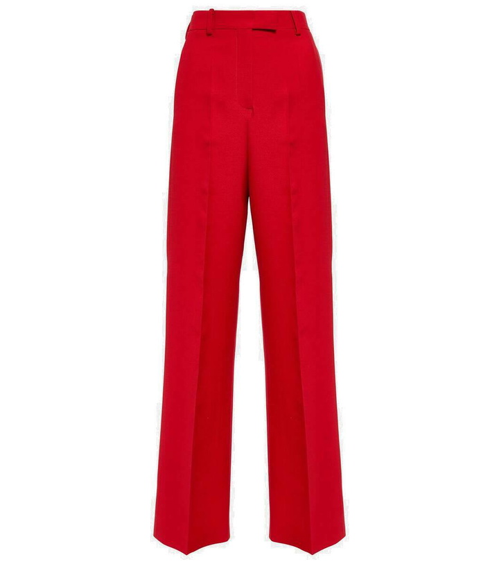 Photo: Valentino High-rise straight-leg silk crêpe pants