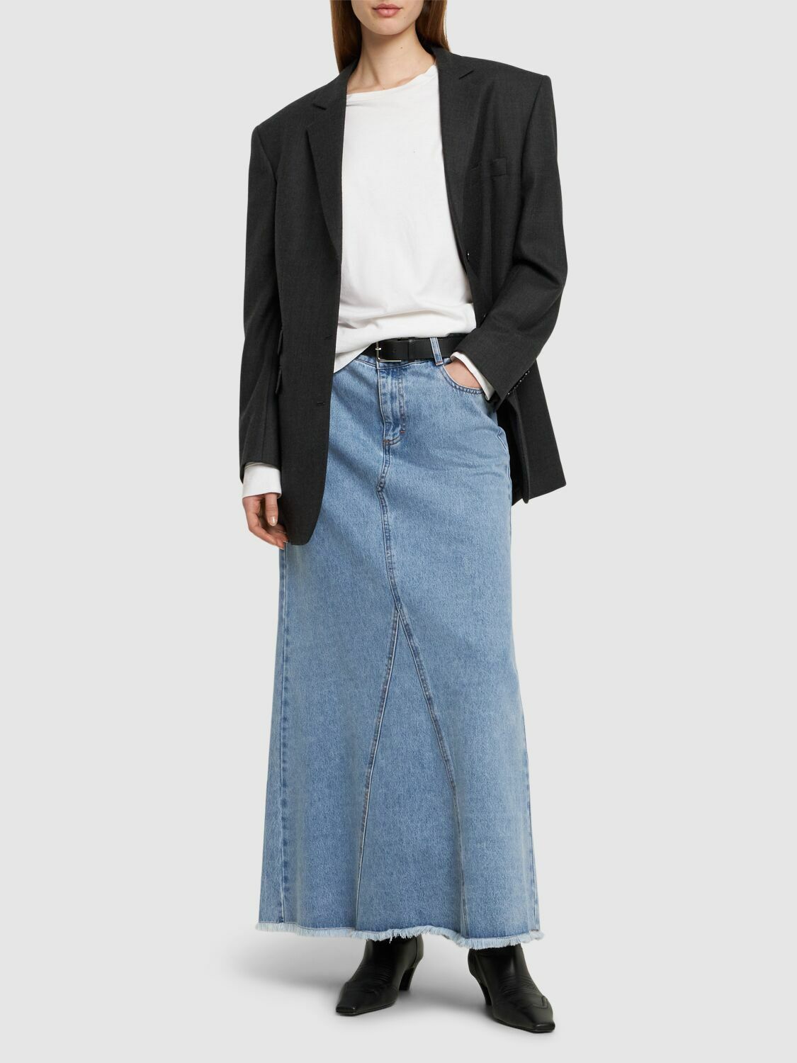 DESIGNERS REMIX Miles Patchwork Denim Maxi Skirt