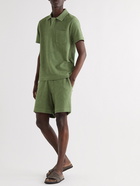 Mr P. - Organic Cotton-Terry Drawstring Shorts - Green