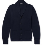 TOM FORD - Shawl-Collar Ribbed Wool Cardigan - Men - Navy