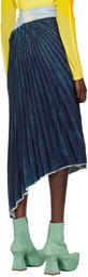 Masha Popova Blue Pleated Midi Skirt