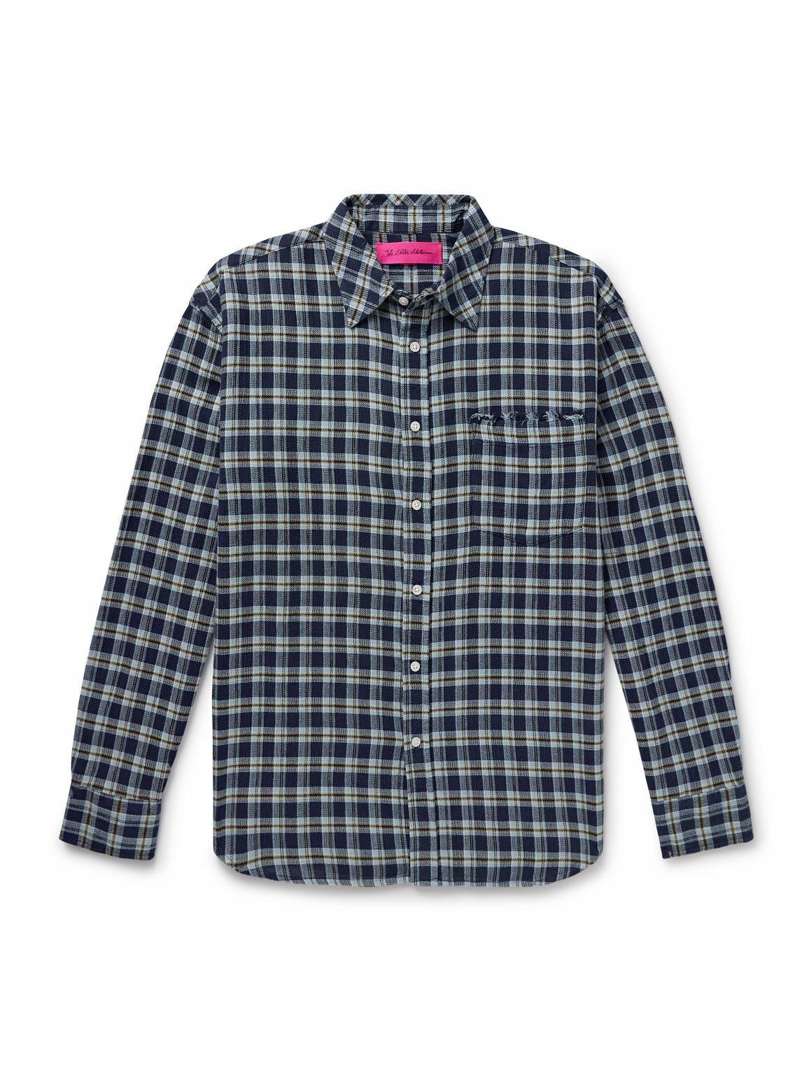 The Elder Statesman - Dune Checked Cotton Shirt - Blue