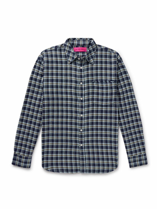 Photo: The Elder Statesman - Dune Checked Cotton Shirt - Blue