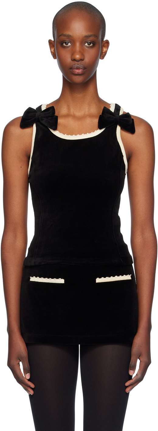 OPEN YY Black Knotted Tank Top OPEN YY
