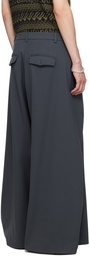 LU'U DAN Gray Wide Leg Trousers