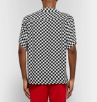 AMIRI - Camp-Collar Checkerboard Silk Shirt - Men - Black