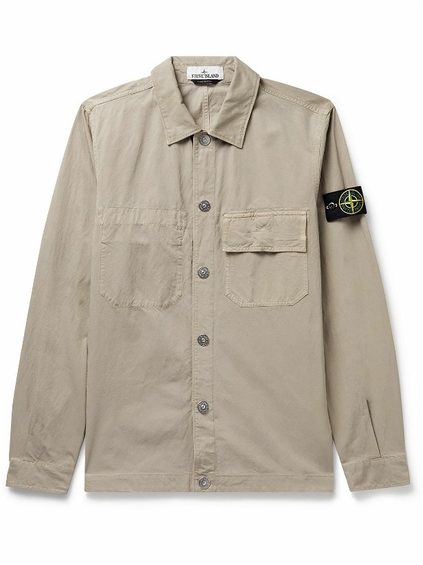 Photo: Stone Island - Logo-Appliquéd Twill Shirt Jacket - Neutrals