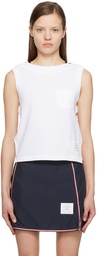 Thom Browne White Boat Neck Tank Top