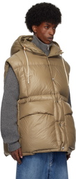 Jil Sander Brown Quilted Down Vest