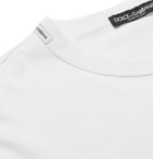 Dolce & Gabbana - Embroidered Cotton-Jersey T-Shirt - White