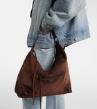 Balenciaga Le City suede shoulder bag