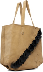 Stefan Cooke Beige Leather Patch Tote