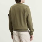 Stone Island Men's Organic Cotton Fleece Sweatshirt in Military Green