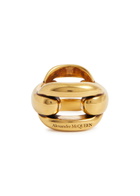 Alexander Mcqueen Peak Chain Ring Gold