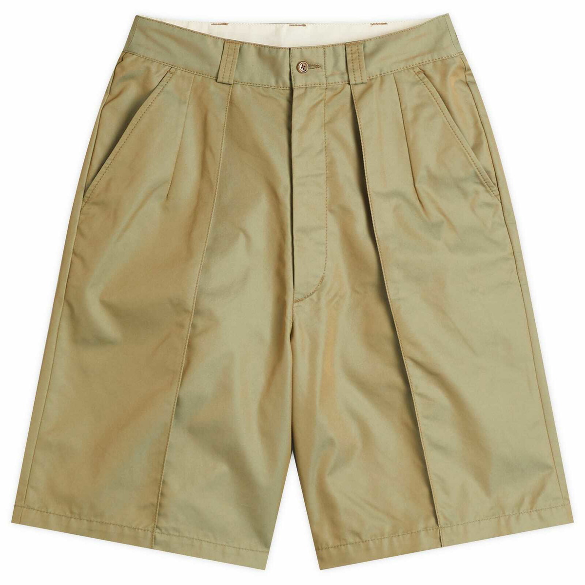 Beams Boy Women's Long Chamb Shorts in Olive