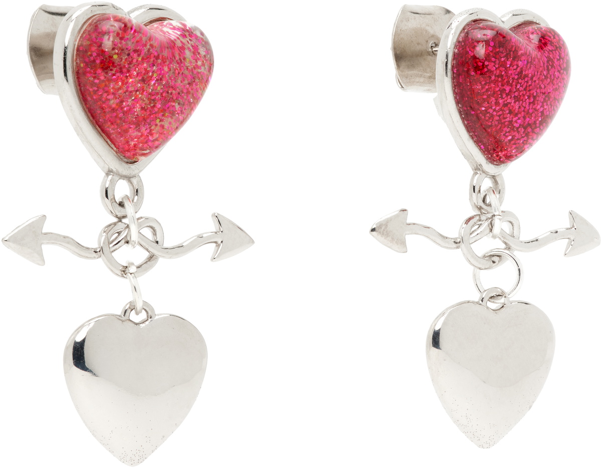 Chopova Lowena Entwined Heart Drop Earrings