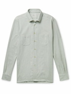 Kiton - Brushed-Cotton Shirt - Gray