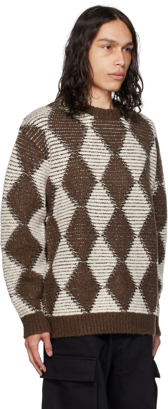 AFTER PRAY Brown & White Dia Sweater