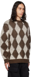 AFTER PRAY Brown & White Dia Sweater