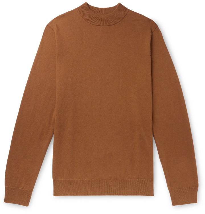 Photo: NN07 - Martin Cotton and Cashmere-Blend Mock-Neck Sweater - Brown