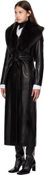 Nour Hammour Brown Dakota Leather Coat