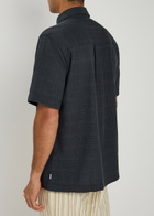 Les Deux Charlie Embroidered Cotton Shirt Navy