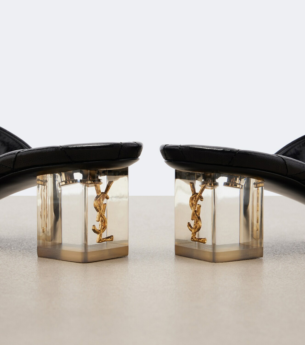 Saint Laurent Sip Cassandre leather thong sandals