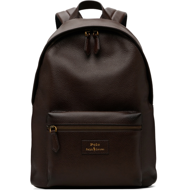 Photo: Polo Ralph Lauren Brown Pebbled Leather Backpack