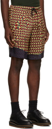 Dries Van Noten Red Viscose Printed Shorts