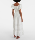 Faithfull Elbie lace-trimmed cotton maxi dress