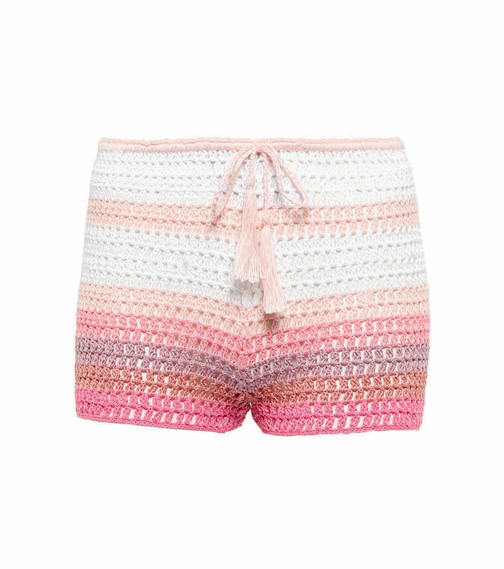 Photo: Anna Kosturova Striped crochet cotton shorts