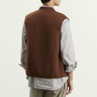 Universal Works Men's Wool Fleece Zip Waistcoat in Cacao