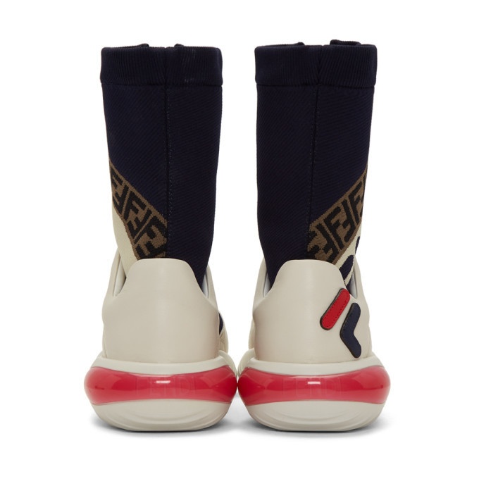 Fendi Off White Leather and Rubber Fendi Fila Mania Sneakers Size 39 Fendi  | TLC
